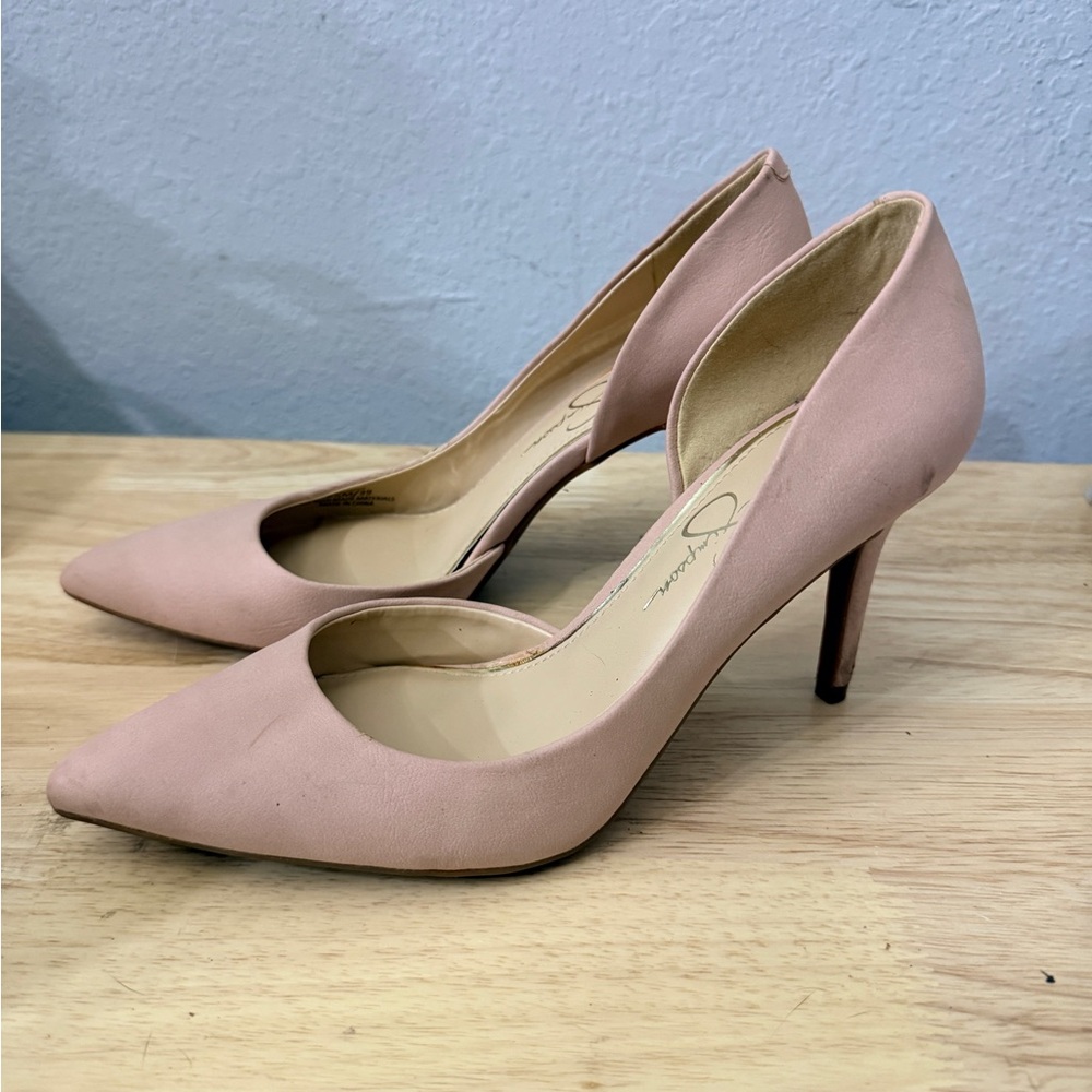 Jessica Simpson Heels pink Swede size 8.5